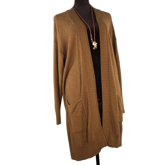 Sonoma green olive Open Front Cardigan Sweater Size PM - Picture 1 of 12